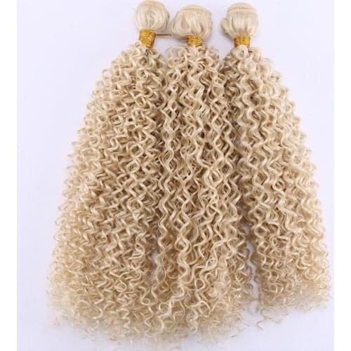100 Gram/Piece Kinky Curly Hair bundle Color 613 double machine weft Synthetic hair extension
