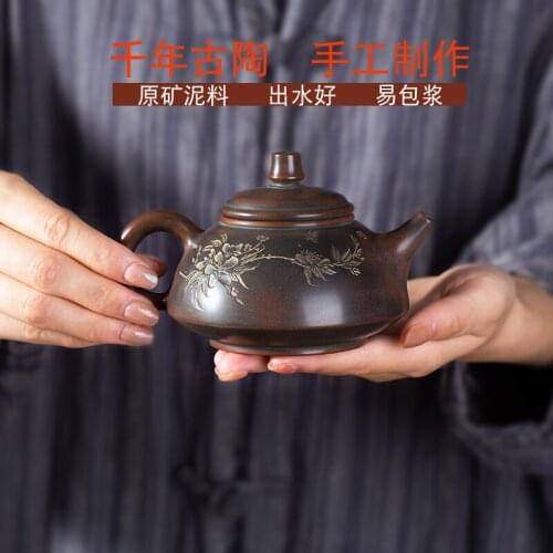 230ml nixing teapot tea pot filter porcelain tea bowl handmade carving flower nixing clay customized gifts authentic Kettle