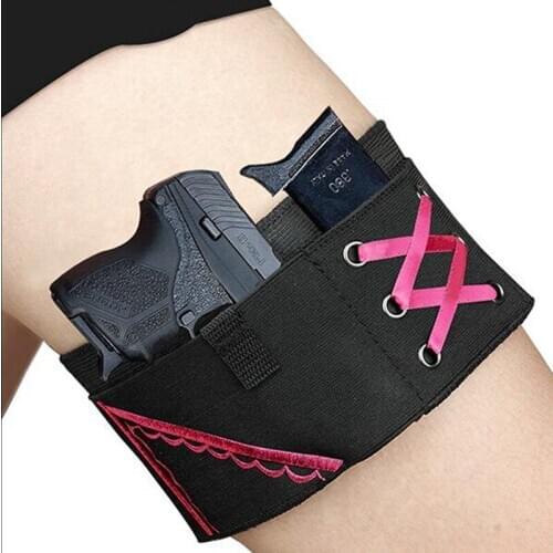 Leg Holster Lady Anti-slip Adjustable Six Hook-and-eye Garter Pistol Holder Hunting Device