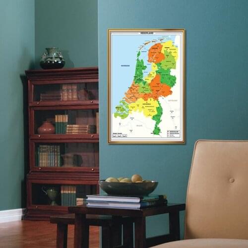 HD Dutch Series Netherlands Map Canvas Poster 42*59cm Wall Painting Home Decoration for School Supplies Education