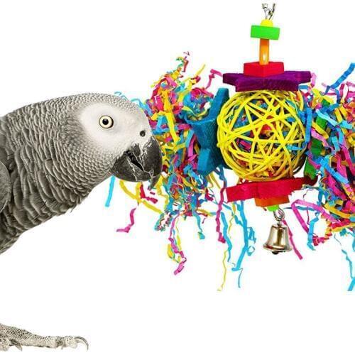 Pet Toys Parrot Toy Bird Bell Ball For Parakeet Cockatiel Chew Fun Cage Pet Bird Toy Purple Star