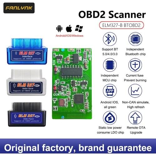 Fanlynk Bluetooth Mini Elm327 Obd2 Code Auto Diagnostic Tool Basic Version Support Multi-systems & Protocols Elm 327 V1.5 V2.1