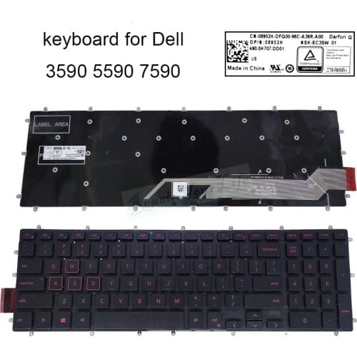 English Keyboard backlit For DELL G3 15 3590 3579 G5 5590 G7 7790 7590 08952H laptop keyboards backlight blue red keys keycaps