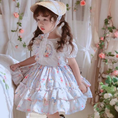 2021 Baby Girls Lace Princess Dress Spring Autumn Summer Kids Soft Cute Rabbit Birthday Party Dresses Vestidos Children Clothes
