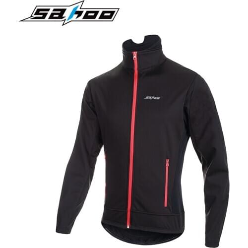 Sahoo Cycling Jacket Men Fleece Windproof Long Sleeve Cycling Jacket Ciclismo Breathable Road Bike Jacket Wind Coat Clothing