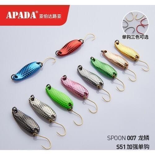 APADA Spoon 007 Loong Scale 5g Strengthen Single HOOK 36mm Multicolor Metal Spoon Zinc alloy Fishing Lures