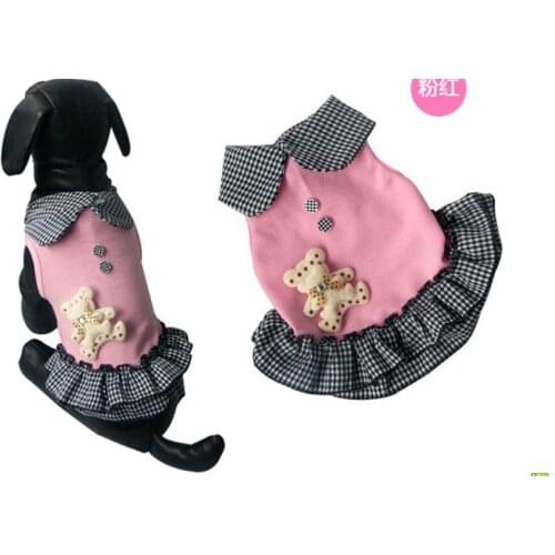 Sweety Dogs Dress Cute Puppy Dress with Bea Dog Cotton Dress Dog Summer Clothes Pet clothing Pet Apparel