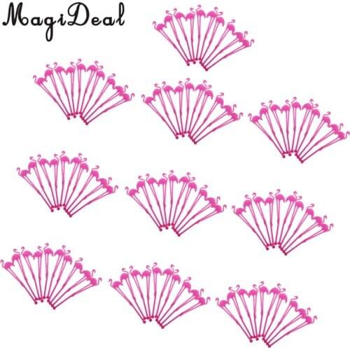 Set of 100 Pieces Hawaii Flamingo Rose Cocktail Milk Coffee Stirring Sticks Restaurant Party Home Tableware Accessories 15 cm