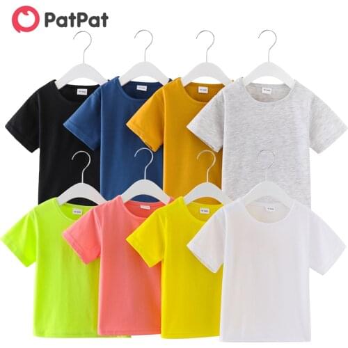 PatPat 2021 New Summer Baby / Toddler Solid Comfy Cotton Short-sleeve
