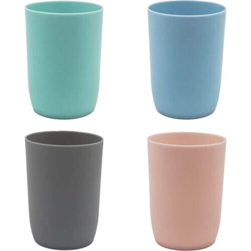 Plastic Multi-Purpose Cup Reusable Drink Cup Unbreakable Dishwasher Safe Drink Cup Toothbrush Cup Set of 4 Colors