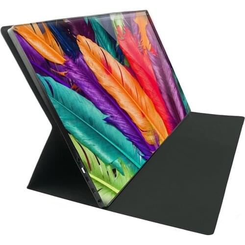 For cloud computer portable display leather case keyboard bracket strong magnetic adsorption PU leather 15.6 inch 5G tablet