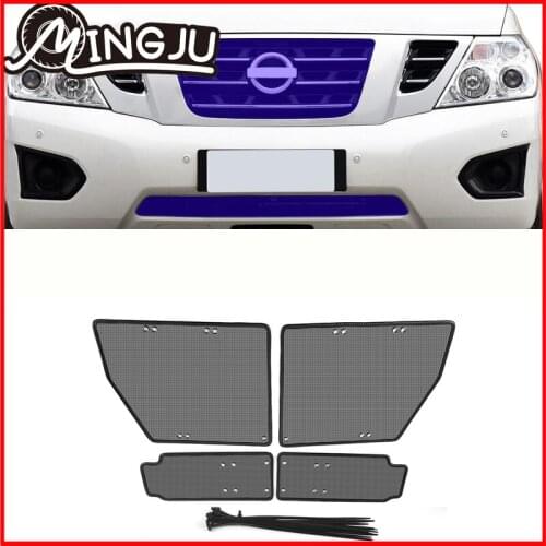Car Front Insect Screening Mesh Front Grille Insert Net Accessories for Nissan Patrol Y62 2020 2021 2012-2019 Car Stylings