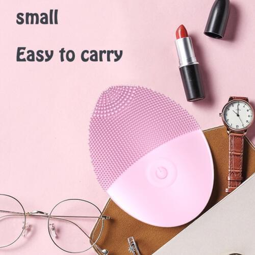 Facial Cleansing Brush Face Cleansing Brush Electric Facial Massager Silicone Brush Cleaner Sonic Vibration Deep Pore Cleaning#A