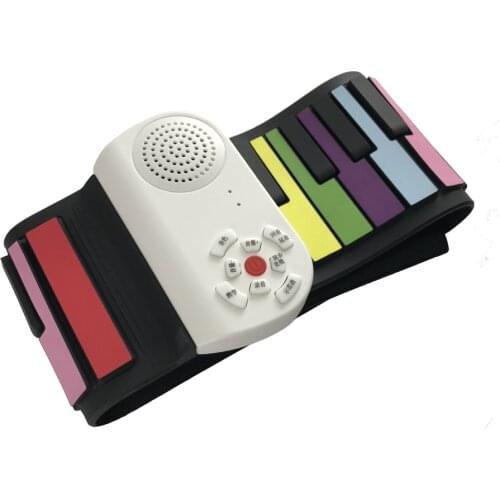 49-key rainbow handrolled piano silicone keyboard for beginners to practice thickening portable folding small musical instrument
