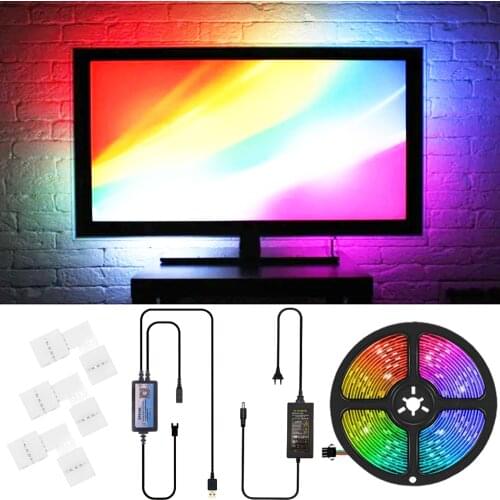 WS2812B LED Strip DIY Ambient PC Dream Screen WS2812 Light USB Computer Monitor Backlight SP616E Bluetooth&Music Controller DC5V