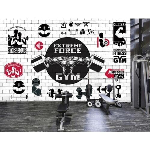 WDBH Custom photo 3d wallpaper Brick Wall Fitness Club gym living room home decor 3d wall murals wallpaper for walls 3 d