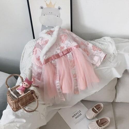 2020 Winter Casual Solid Girls Dress Mesh Kids Dresses For Girls High Quality Fashion Girl Clothes