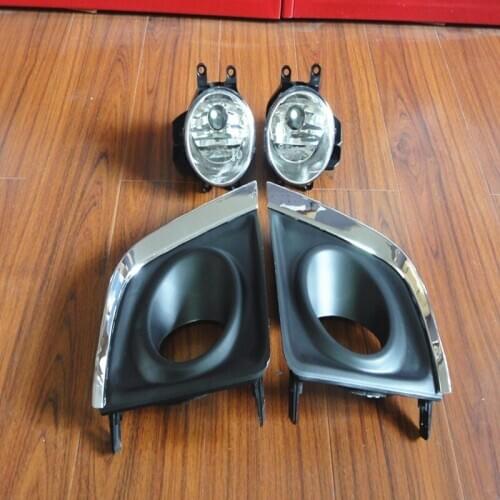 1Set Front Bumper Driving Fog lights + Bulbs + Fog Lamp Bezel Covers Kits for TOYOTA COROLLA EU-VERSION 2014-2016