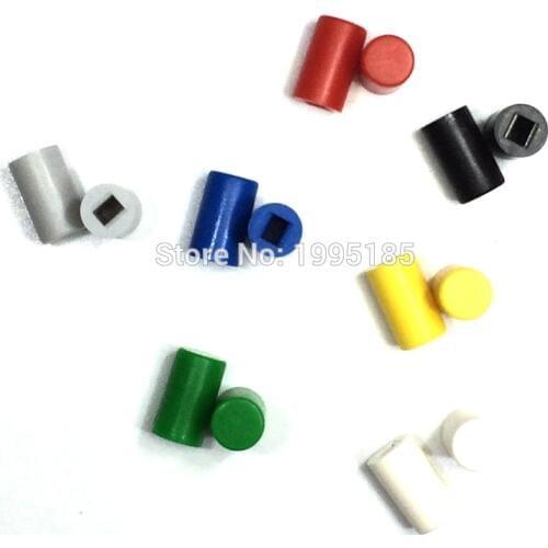 14PCS/Lot A04 round buttons cap for 8.5 * 8.5 / 8 * 8 Key Switch 6*10 Round plastic key cap Seven Color Each 2 Black Yellow Blue