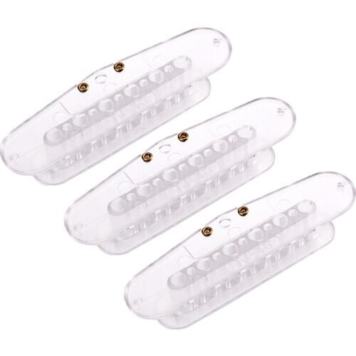 3Pcs Plastic Clear Guitar Pickup Screw Side Bobbin Bobbins Coil Model Cover