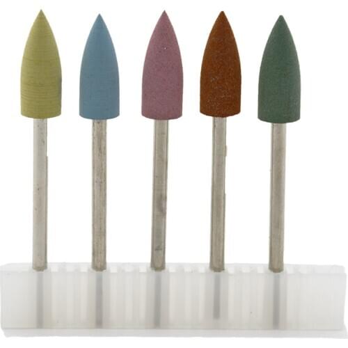 5PCS/LOT Rubber Silicone Nail Drill Bit Buffer Rotary Burr Mills Cutter for Manicure Accessories Foot Polishing Tool