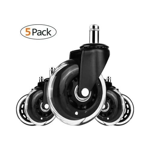 5PCS Office Chair Caster Wheels 3 Inch Swivel Rubber Caster Wheels Replacement Soft Safe Rollers Furniture Hardware