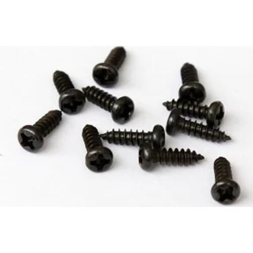 50pcs M2 GB845 Iron-plated black zinc Round head Phillips Blacks self-tapping screws 4mm-12mm Length