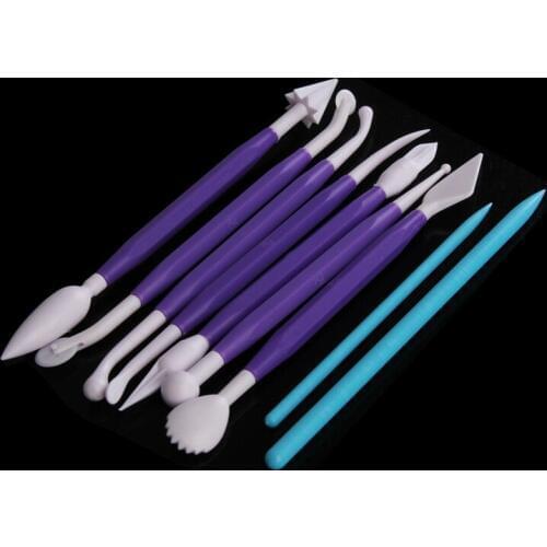 9Pcs Art Clay Double Heads Miniature Kawaii Plastic Pottery Clay Sculpture Tools Arts And Crafts Supplies Practical