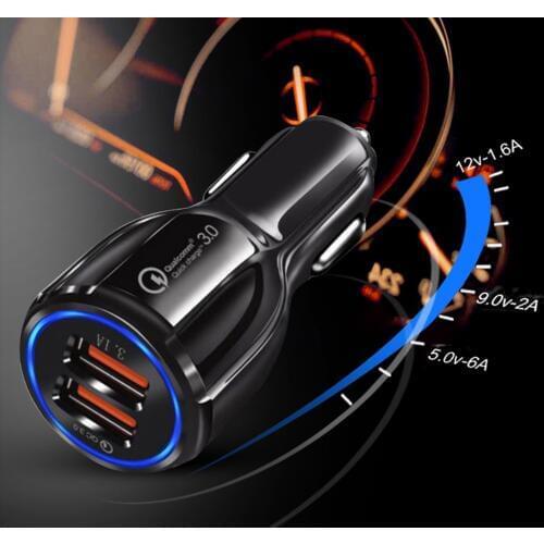Car Charger Quick Charge Dual USB Fast Charging for lada vesta granta niva xray kalina for GAZ Gazelle renault arkana