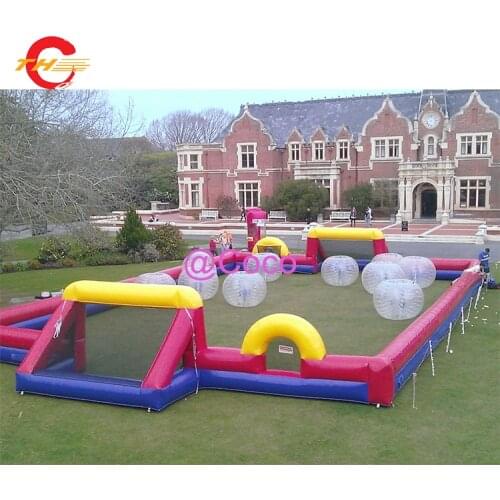 Free ship to door!outdoor inflatable soccer field,portable inflatable football soccer arena,soccer bumper ball playgound