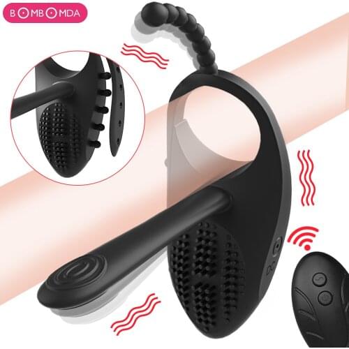 Wireless Remote Male Penis Rings Delay Ejaculation Penis Vibrating Cock Ring Clitoral Erotic Adult Sex Toys for Men Masturbator