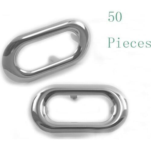 Large 1.75 Inch Oblong Oval Eyelets / Grommets, Nickel Finish, 50 Sets, Handbag Purse Bag Making Supplies Hardware, 1-3/4 Inch