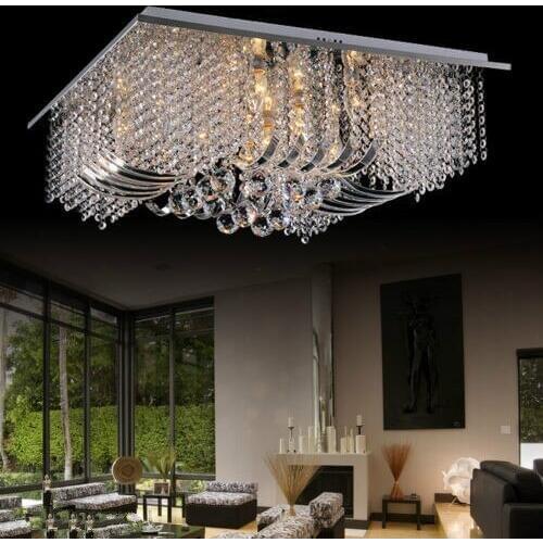 Large luxurious K9 Crystal Ceiling Lights 110-220V LED Ceiling Lamps for Living room store Including bulb