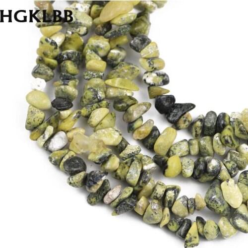 HGKLBB Natural Grass Pine stone Chips Beads Irregular Gravel Beads For Jewelry Making 88cm strand diy Bracelets Accessories