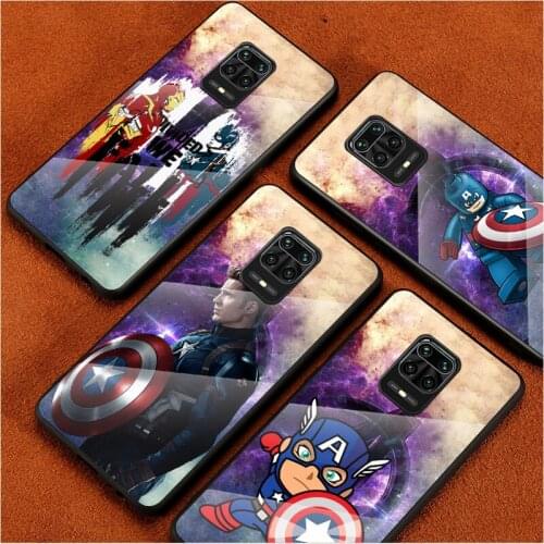 Art Hero Captain For Xiaomi Redmi Note 10 10S 9T 9S 9 8T 8 7 Phone Case Tempered Glass Hot New Shell Luxury Cove