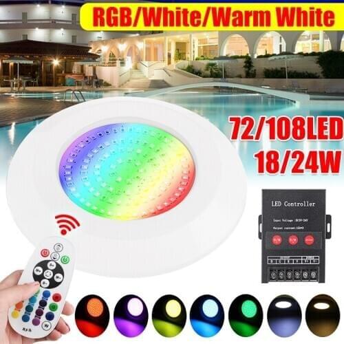 DC 12V 108 LED Swimming Pool Light RGB White Warm White Waterproof IP68 RGB Submersible Light Underwater Night Lamp Outdoor