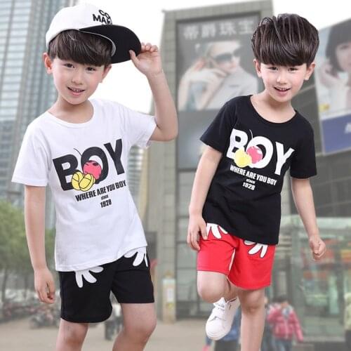 Childrens clothing summer new boys' and girls' suits sports childrens set