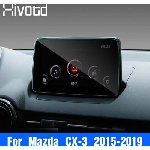 Hivotd For Mazda CX-3 CX3 2020-2017 Dashboard Navigation Protective Film GPS Screen Sticker Trim Interior Accessories Car Parts
