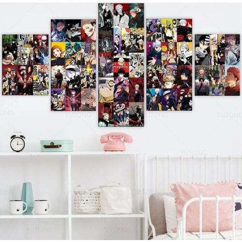 Jujutsu Kaisen Soul Eater Poster Japanese Anime Wall Collage 5 Pieces HD Canvas Prints art painting for Living Room Frame