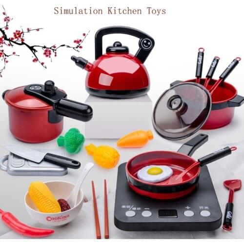 Kitchen Toys For Kids Girl Cooking Cut Fruit Cooking Kitchenware Accessories Children Educational Simulation Kitchen Toys Set
