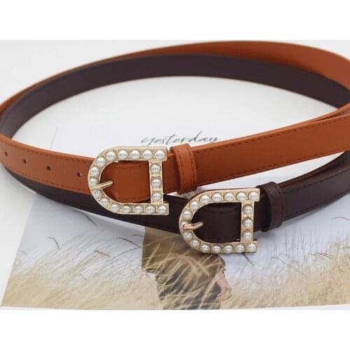 2021 New Ladies Pearl D Shape Buckle Fashion Women Corset Belt Ladies Belts Women Belt