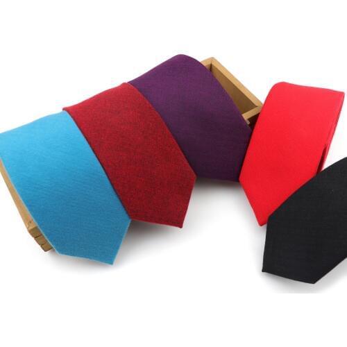 Solid Colourful Mens Wool Cotton Necktie Glossy Women&Men Soft Fashion Casual Suits Skinny Ties 6cm Men Business Wedding Gift