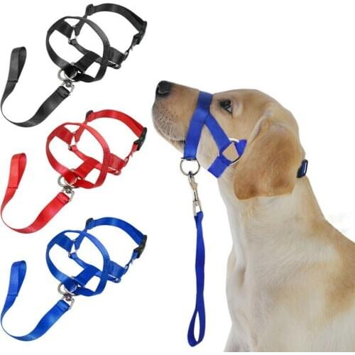 Dog Head Halter Pet Training Collar Leader Leash No Pull Straps Gentle Dogs Bite S M L XL 2XL