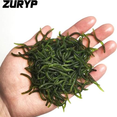 ZURYP 100pcs Soft Fishing Lure Simulation Worm 3.5cm 0.15g Artificial Lifelike Lures Fishy Smell Carp Fishing Tackle