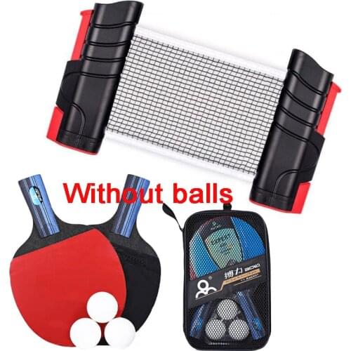 Ping Pong Paddle with 3 Table Tennis Balls Retractable Table Tennis Net Rack Soft Sponge Rubber Racket