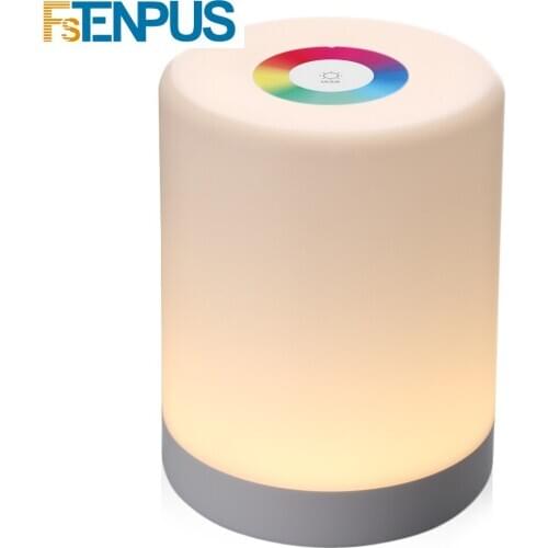 LED Touch Control Night Light Induction Dimmer Lamp Smart Bedside Lamp Dimmable RGB Color Change Rechargeable Smart
