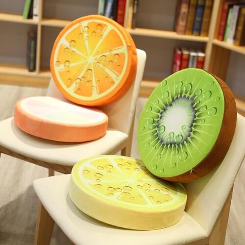 Three-dimensional Fruit Design Round Soft Plush Cushion Tatami Office Chair Cushion Kindergarten Cartoon Cute Cushion