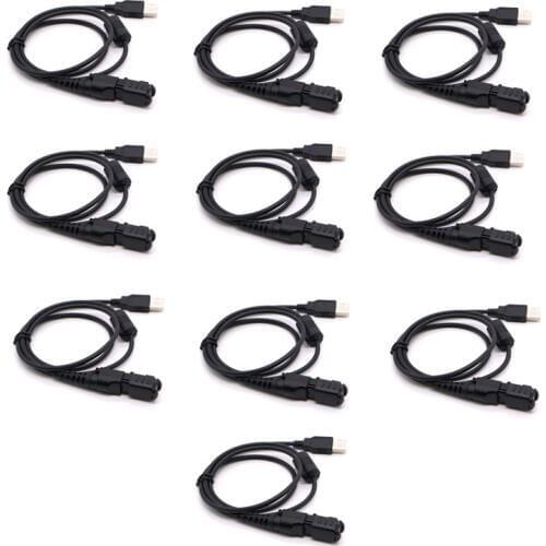 10PCS USB Programming Cable For Motorola MotoTRBO Radio XPR3300 XPR3500 E8600 DP2400 DP2600 DEP550 DP2000 PMKN4115 Walkie Talkie