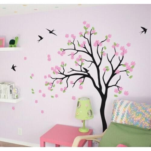 High Quality Baby Bedroom Sweet Decor Nursery Tree Pattern Huge Wall Sticker Vinyl Blossoms Bedutiful Tree Wall Decals WM-582