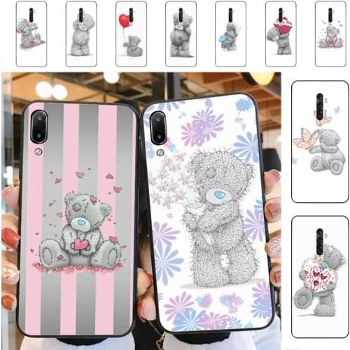 YNDFCNB Lovely Teddy bear Phone Case for Vivo Y91C Y11 17 19 17 67 81 Oppo A9 2020 Realme c3